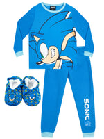 1 x RAW Customer Returns Sonic The Hedgehog Pajamas and Slippers Sonic Pajamas for Children Boy s Pajamas and Slippers Blue 8-9 years - RRP €28.74