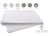 1 x RAW Customer Returns FAM Home Mattress Protector with 4 Elastic Corners, Topper, Natural and Breathable, Duvet Cover for Adults and Children, Mattress Topper, 180 x 200 cm - RRP €46.38