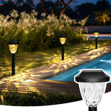 1 x RAW Customer Returns GIGALUMI 12 Pack Solar Lights for Outdoor, Bright Solar Garden Lights with Large Pattern, Waterproof Auto On Off Solar Lights for Outdoor Garden Walkway Driveway Lawn Path Warm White  - RRP €22.99