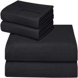 1 x RAW Customer Returns Utopia Bedding 4 Piece Sheet Set 180x200 - Brushed Microfiber Polyester - Fitted Sheet, Flat Sheet and 2 Pillowcases 50x75 180 Bed, Black  - RRP €21.24