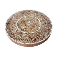 1 x RAW Customer Returns Royal Kraft 8 Inch Pottery Printing Blocks Large Floral Round Design Large Wooden Stamp - RRP €26.21