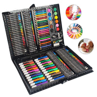 1 x RAW Customer Returns MIAOKE 168-piece painting set, painting box for children - wax crayons set, colored pencils, watercolor cake, eraser, pencil sharpener, HB pencil, 18-sheet sketch pad - RRP €23.8