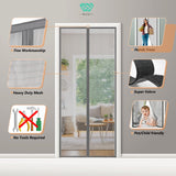 1 x RAW Customer Returns Magnetic fly screen balcony door 90x210 cm, updated version, fly screen door is ideal for the balcony door, cellar door and patio door, without drilling, gray, without stripes - RRP €22.32