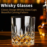 1 x RAW Customer Returns Whiskey Glasses Set of 6 Vintage Whiskey Glasses 300ml Crystal Glass Tumblers Drinking Glasses Scotch Bourbon Brandy Rum Cocktail Home Bar Party - RRP €30.24