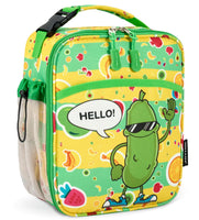 8 x Brand New JOYHILL Kids Lunch Box, Insulated Lunch Bag for Teens Girls Boys Lunch Boxes for Children with Water Bottle Holder for School, Kawaii Small Lunch Tote Bag for Toddlers Cucumber  - RRP €112.88