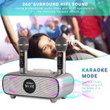 1 x RAW Customer Returns Bluetooth Karaoke Speaker, karaoke with 2 UHF- Professional Wireless Microphones, Complete Professional Karaoke, AUX USB TF Support, Ideal for Home Karaoke, Singing Parties - RRP €79.99