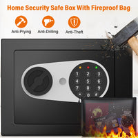 1 x RAW Customer Returns 14L Safe Furniture Safe Small with Fireproof Waterproof Money Bag for Home with Combination Lock Mini Children s Wall Safe for Cash Medicine Jewelery 23 x 17 x 17 cm Black - RRP €46.38