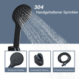 1 x RAW Customer Returns Bathtub faucet black bath faucet with hand shower 5 modes mixer tap bathtub set faucet bathtub with shower head and 1.5m hose for bathtub - RRP €53.45