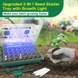 1 x RAW Customer Returns Upgrade Seedling Starter Trays with Grow Light, 80 Cells Seedling Tray with Humidity Dome, Mini Greenhouse Growing Kit for Rooted Seedlings - RRP €59.99