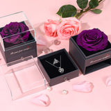 6 x Brand New Veroola I Love You Forever, Real Eternal Rose with Heart I Love You Necklace and Ring in Gift Box, Romantic Gifts for Her on Valentine s Day Mother s Day Birthday Gifts for Women Purple - RRP €194.7