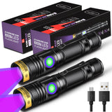 1 x RAW Customer Returns DARKBEAM Rechargeable UV Flashlight, Wood Lamp Black Light, 395nm Ultraviolet Portable Mini LED Flashlights with Clip, Pet Urine Stain Detectors, 400nm Resin, 2 Pack - RRP €29.5