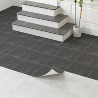 1 x RAW Customer Returns PVC floor covering self-adhesive tiles grey marble 30 x 30 cm, tile look vinyl floor tiles for entrance door, living room, kitchen, balcony, storage room, 50 pieces 4.5 m  - RRP €50.41