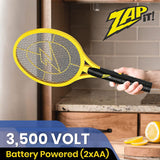 1 x RAW Customer Returns ZAP IT - Electric fly swatter - battery-operated rechargeable mosquito insect racket - with very bright LED light for use in the dark - safe to use - 4000 volts - large - RRP €15.12