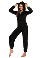 1 x RAW Customer Returns JULGIRL Womens Fleece Onesie Fluffy Pajamas Long Sleeve One Piece Zipper Warm Hood Plush Sleepwear - RRP €28.99