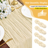 1 x RAW Customer Returns Teruntrue Pack of 4 Cheesecloth Table Runners Beige Cheesecloth Table Runner Rustic Gauze Table Runner Romantic Semi-Transparent Fabric Tablecloth Table Runner Boho for Wedding Kitchen Beige, 300cm  - RRP €26.53