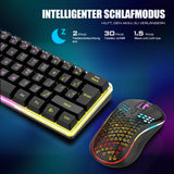 1 x RAW Customer Returns RedThunder K62 60 Wireless Gaming Keyboard and Mouse Set, QWERTZ DE Layout, Rechargeable Compact, Ultralight with Honeycomb Construction for PC MAC PS5 Xbox Gamer - RRP €59.99