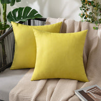 1 x RAW Customer Returns MIULEE Set of 2 Waterproof Cushion Covers Outdoor Sofa Cushions Decorative Pillows Modern Cushion Covers Decorative Cushion Cover Made of Polyester Linen Look for Garden Sofa Living Room Bed 40 x 40 cm Yellow - RRP €13.52