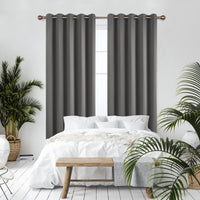 1 x RAW Customer Returns Deconovo Blackout Curtains with Eyelets Bedroom Curtain Opaque, 183 x 168 cm Height x Width , Dark Grey, Set of 2 - RRP €57.49