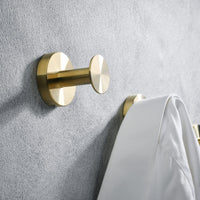 1 x RAW Customer Returns Beelee Brushed Gold Wall Hooks 4-Pack Bathroom Towel Hooks Robe Hooks, Gold Accessories Heavy Duty Hat Rack Coat Hanger, BA9777BG-4 - RRP €23.23