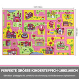 1 x RAW Customer Returns Capslpad Children s Rugs, Pink Play Rug for Children City Street 160x100cm Children s Rug Play Mat Learning Area Rug Educational Play Rug for Girls Children s Room Playroom - RRP €35.28