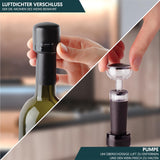 1 x RAW Customer Returns Corkscrew Wine 6-in-1 USB Electric Bottle Opener with Capsule Cutter, Pourer, Vacuum Pump, Cap and USB Cable - Electric Wine Opener for Wine Lovers - RRP €29.99