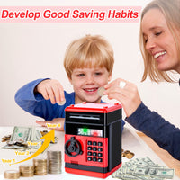 1 x RAW Customer Returns Highttoy money boxes for children 3-12 years, electronic money box safe with code piggy bank children safe ATM money box savings bank toy for boys girls gift red - RRP €25.99