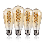 1 x RAW Customer Returns FLSNT E27 LED warm white replaces 40W, ST58 retro LED spiral filament light bulb E27 vintage, 4W Edison vintage light bulb E27, 250LM light bulb E27 2200K warm white, not dimmable, CRI90, 4 pieces - RRP €24.99