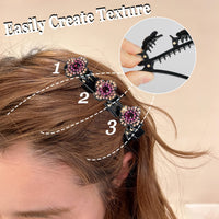 1 x Brand New TOOVREN Hummingbird hair clip, crystal clips hair clip, hummingbird hair clip with crystal flowers, hair clip with three clips, 4 pieces rhinestone flower hair pin - RRP €10.07