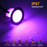 1 x RAW Customer Returns GEYUEYA Home LED recessed floor lights outdoor WIFI 45mm RGBW RGB Warm white LED terrace recessed spotlights recessed floor spotlights DC12V IP67 waterproof recessed spots for patio, path, wall, garden - RRP €81.41