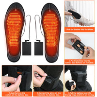 14 x RAW Customer Returns Ulikey Heated insoles, heated shoe insoles, electric heating insoles, thermal insoles, thermal insoles, dual-purpose shoe heater with USB and battery box, size 35-44, can be cut to size, washable - RRP €132.58