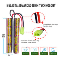 1 x RAW Customer Returns melasta 2pack 9.6V NiMH Airsoft Battery 1600mAh Butterfly Softair Battery with Mini Tamiya Connector for M4, M249, G36, M110, SR25, M240B, M14, RPK, PKM, L85, AUG, G3 - RRP €34.99