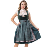 1 x RAW Customer Returns Kelliar Women s Dirndl Midi With Traditional Buckle Double Layer Designer Dirndl Dress Suede Traditional Dress for Oktoberfest Carnival, Green, 60cm Size 38 - RRP €149.0