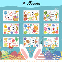 11 x Brand New NINEFO Easter window pictures, reusable window stickers spring Easter window stickers Easter window pictures rabbit Easter eggs stickers window spring decoration children s room window decoration style A  - RRP €224.4