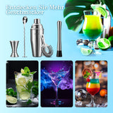 1 x RAW Customer Returns Cocktail Shaker, STNTUS Cocktail Shaker Stainless Steel, 750ml Cocktail Shaker, 5 Pieces Professional Shaker Cocktail Set Accessories with Strainer, Measuring Cup, Bar Spoon, Muddler, Cocktail Mixer Bartender Set - RRP €23.99