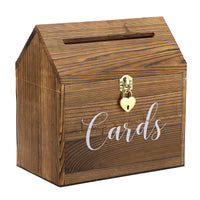 1 x RAW Customer Returns SUMNACON Vintage 25CM Wooden Card Box with Lid Love Lock Wedding Card Box for Anniversary Christmas Wedding Birthday Baby Shower Party Gift Cards Letter Box White, Brown  - RRP €34.27