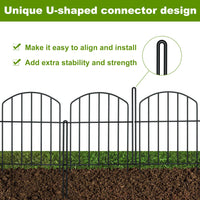 1 x RAW Customer Returns 10 pieces of metal bed fence 3.3 m long, 56 cm high, picket fence, 4.5 mm thickened metal diameter decorative fences garden fence, rust-proof pond fence child-safe with ground spikes with 11 pieces metal connectors - RRP €40.33