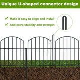 1 x RAW Customer Returns 10 pieces of metal bed fence 3.3 m long, 56 cm high, picket fence, 4.5 mm thickened metal diameter decorative fences garden fence, rust-proof pond fence child-safe with ground spikes with 11 pieces metal connectors - RRP €40.33