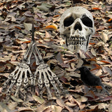 1 x Brand New Awroutdoor Halloween Decoration Scary Skeleton, 1 Skull 2 Skull Hands, Realistic Scary Skeleton for Halloween Decorations Garden Decorations Cemetery Decorations - RRP €20.16