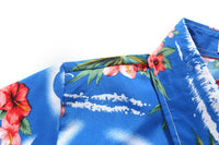 4 x Brand New SSLR Hawaii Shirt Women, Hawaii Blouse Women, Short Sleeve Flamingo Shirt 3D Printed Flowers Hawaiian Shirt Medium, Sapphire Blue  - RRP €94.8