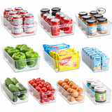 1 x RAW Customer Returns HNNJCK Refrigerator Organizer Set of 10, Transparent Storage Box Organizer, High Quality Pantry Storage Container with Handle for Refrigerator, Kitchens, Cabinets - BPA free - RRP €33.52