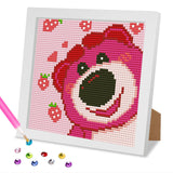 1 x Brand New MOGTAA 5D DIY Diamond Painting with Wooden Frame Strawberry Bear, Cartoon Diamond Painting Pictures Set, Full Drill Diamond Painting for Children Girls Boys, Arts Craft for Home Wall Decor 18 x 18 cm - RRP €20.4