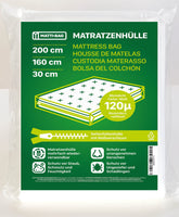 1 x RAW Customer Returns Matti-Bag mattress cover 160 x 200 cm - 30 cm height with zipper, opaque, extra tear-resistant 120 for mattress transport, moving, storage - RRP €21.72