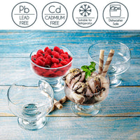 1 x RAW Customer Returns CRYSTALIA Luxury Ice Cream Cup Glass 265ml Ice Cream Bowls 100 LEAD FREE Dessert Bowls with Base, Trifle Parfait Ice Cream and Dessert Cups for Fruit, Appetizer Ice Cream Glasses, Pudding Bowls, Set of 4 - RRP €24.48