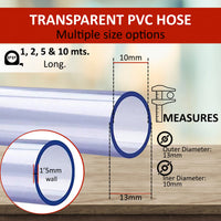 1 x RAW Customer Returns PVC hose transparent PVC hose 6mm hose 10mm inner diameter PVC hose aquarium hose Aerator hose for ponds and aquariums PVC hose crystal clear 13mmx10mm - RRP €11.55