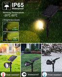 2 x RAW Customer Returns BLOOMWIN 2 pcs. Solar garden spotlights warm white projector lamp, solar spotlight with ground spike for outdoor garden, waterproof IP65 garden lighting, dimmable plant spotlights, garden decoration,  yard - RRP €75.98