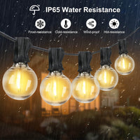 1 x RAW Customer Returns Neoglint LED fairy lights outdoor, G40 LED light bulbs, IP65 weatherproof, with controller and timer, 4 mode E12 socket dimmable light bulbs, for garden balcony terrace caf warm white, 6.4m  - RRP €23.18