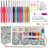 1 x RAW Customer Returns Aeelike 36 Piece Crochet Hook Set, Ergonomic Crochet Hooks with Crochet Bag and Accessories, Long Crochet Set with TPR Handle for Arthritic Hands, 2.0 mm - 10.0 mm Aluminum Crochet Set for Crochet Yarn and Wool - RRP €16.13