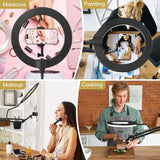 1 x RAW Customer Returns TONOR Overhead Ring Light Kit, 10 Inch Ring Light with Heavy Duty Boom Arm and Phone Holder, Adjustable Angle, Suitable for Video Recording, Live Stream, Drawing, Makeup Nails - RRP €38.99