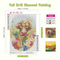 4 x Brand New RICUVED Cow Diamond Painting Kits, 5D Diamond Painting Kits Cow Flower for Adults Round Diamonds Animal Diamond Painting Kits Crystal Diamond Art Kits for Decoration 30x40cm - RRP €76.8