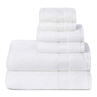 1 x RAW Customer Returns GLAMBURG Ultra Soft 6-Pack Cotton Towel Set, Includes 2 Oversized Bath Towels 70 x 140 cm, 2 Hand Towels 40 x 60 cm and 2 Washcloths 30 x 30 cm, White - RRP €19.81